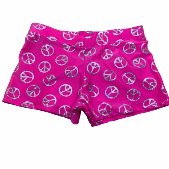 Unlisted Pants - Womens Cheer Boy Cut Hot Dance Pants Pink Gray Peace Elastic Low Rise L New